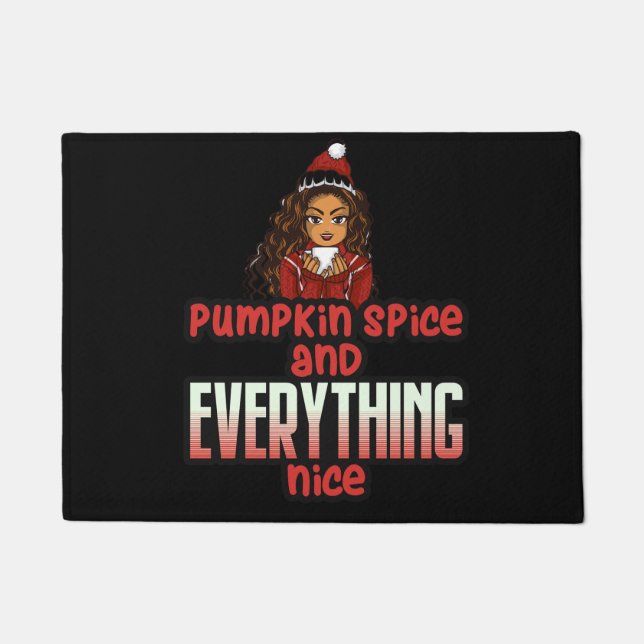 Pumpkin Spice & Everything Nice Black Girl Magic S Doormat (Front)
