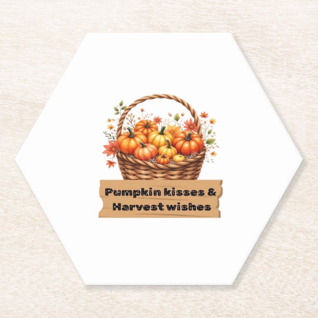Pumpkin Spice & Everything Nice – Cosy Autumn Fall Paper Coaster (Front)
