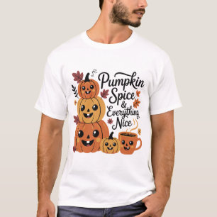 Pumpkin Spice & Everything Nice   Cute Fall Hallow T-Shirt