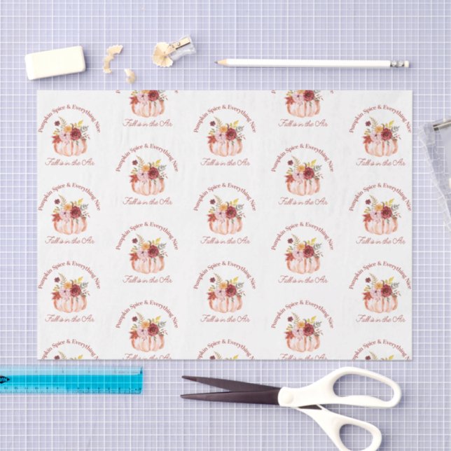 pumpkin spice & everything nice, fall autumn chic tissue paper (Craft)