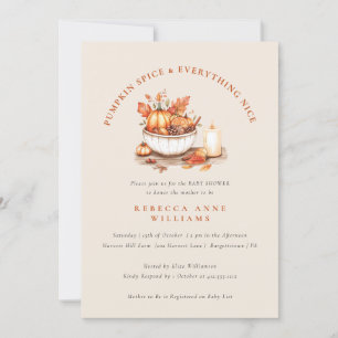 Pumpkin Spice & Everything Nice – Fall Baby Shower Invitation
