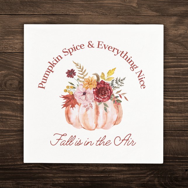 pumpkin spice & everything nice, fall thanksgiving napkin (Creator Uploaded)