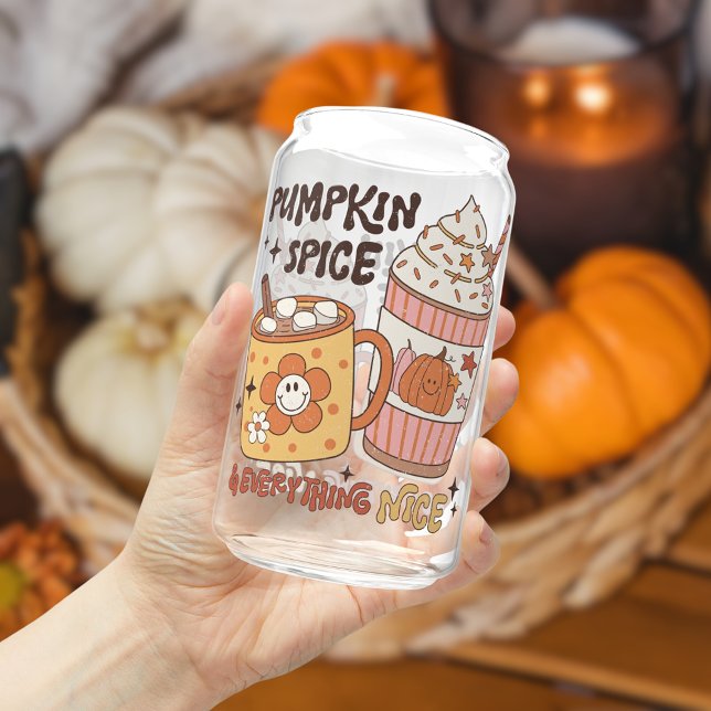 Pumpkin Spice & Everything Nice, Fall Vibes Can Glass (Creator Uploaded)