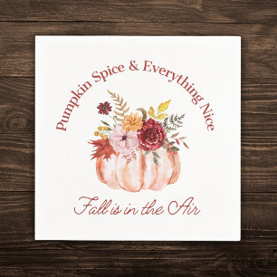 Pumpkin Spice & Everything Nice Floral Fall Napkin