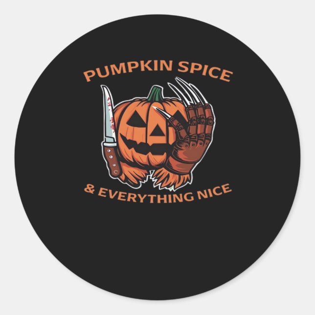 Pumpkin Spice & Everything Nice Funny Meme Classic Round Sticker (Front)
