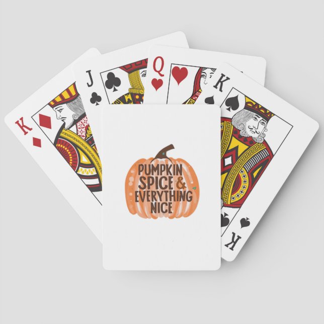 Pumpkin Spice & Everything Nice Funny Slogan & Quo Playing Cards (Back)