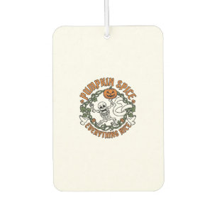 Pumpkin Spice Everything Nice Halloween Skeleton V Car Air Freshener