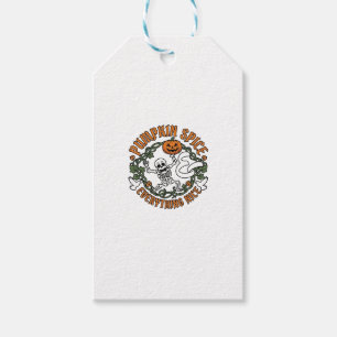 Pumpkin Spice Everything Nice Halloween Skeleton V Gift Tags