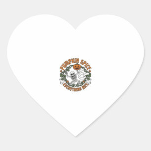Pumpkin Spice Everything Nice Halloween Skeleton V Heart Sticker