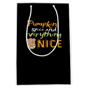 Pumpkin Spice & Everything Nice Halloween Sloth De Medium Gift Bag
