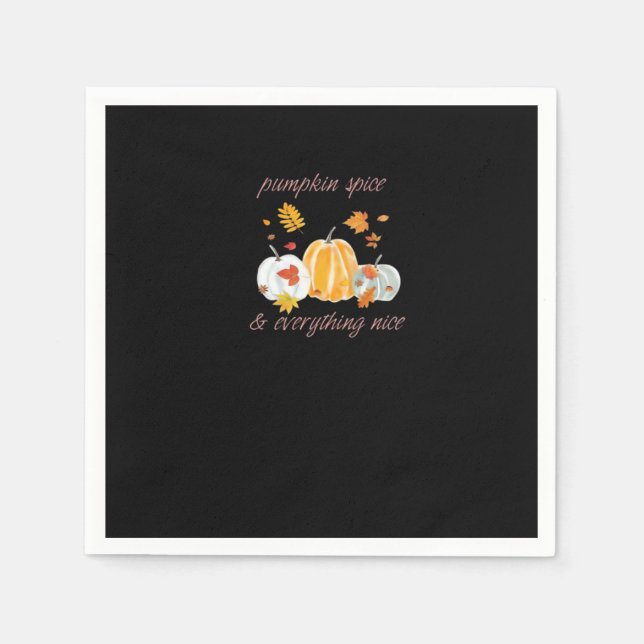 Pumpkin Spice & Everything Nice Meme Slogan Napkin (Front)