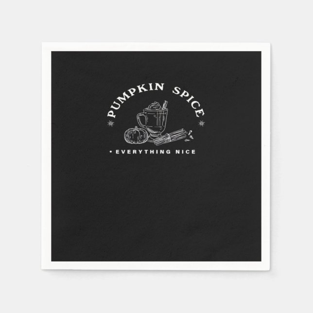 Pumpkin Spice, Everything Nice. Retro Design White Napkin (Front)