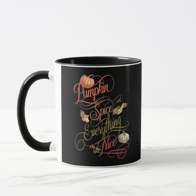 Pumpkin Spice Everything Nice Slogan Mug (Left)