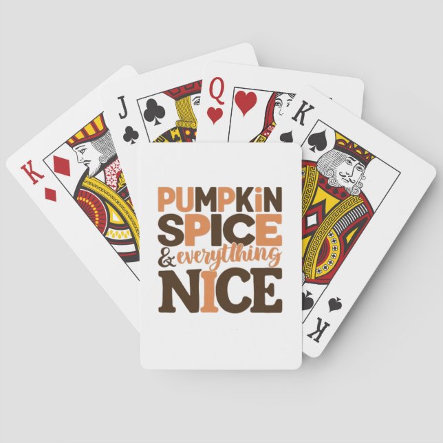 Pumpkin Spice & Everything Nice The Good Fall Desi Playing Cards (Back)