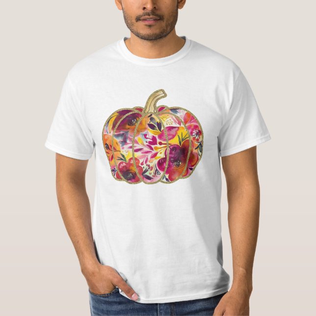Pumpkin Spice & Everything Nice: Watercolor Autumn T-Shirt (Front)