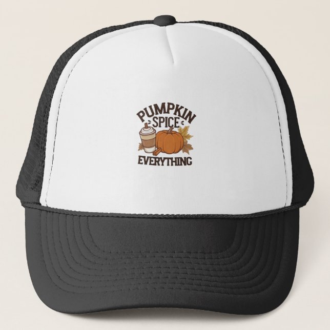 Pumpkin Spice Everything Oversized Trucker Hat (Front)