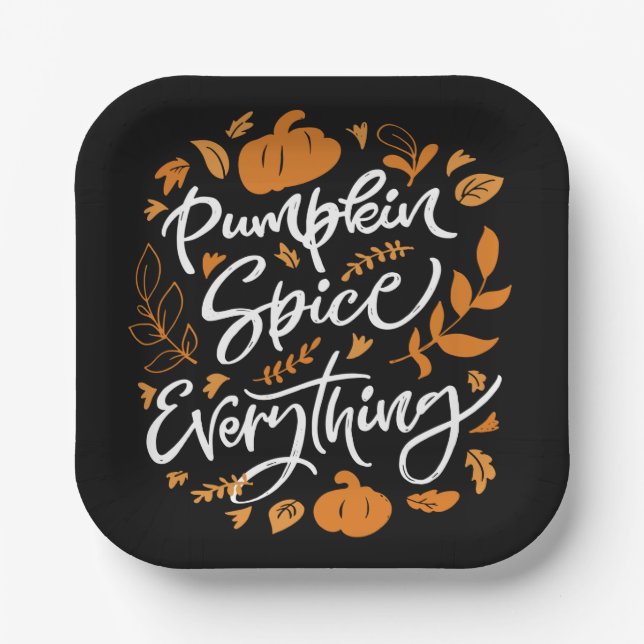 Pumpkin Spice Everything Paper Plate (Front)