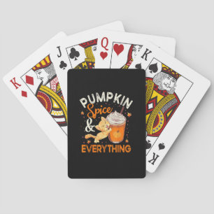 Pumpkin Spice Everything Shirt Cat Lover Cute Autu Playing Cards