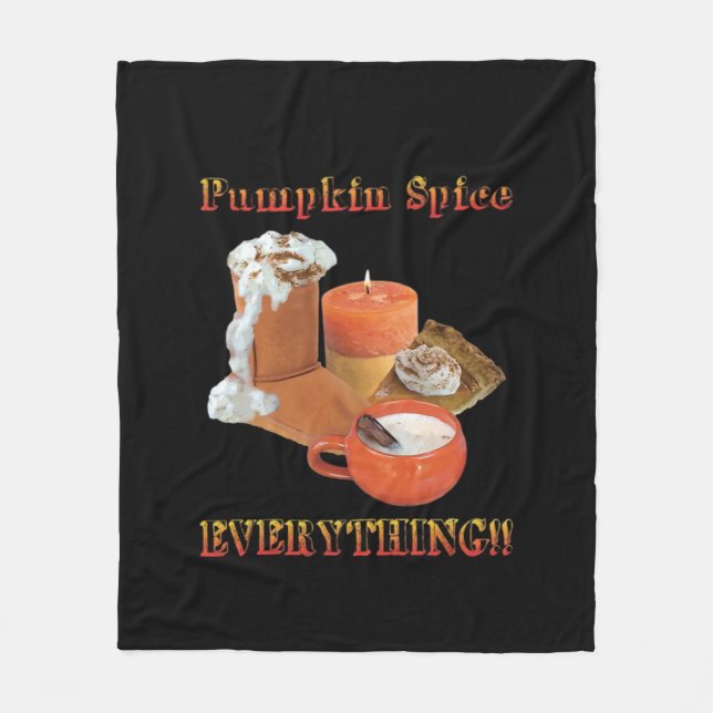 Pumpkin Spice Everything Sloth Halloween Fleece Blanket (Front)