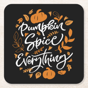 Pumpkin Spice Everything Square Paper Coaster