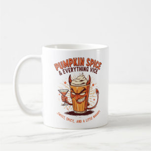 Pumpkin Spice & Everything Vice Funny Thanksgiving Coffee Mug