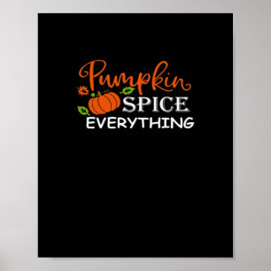 Pumpkin Spice Everything Vintage Fall Autumn For W Poster