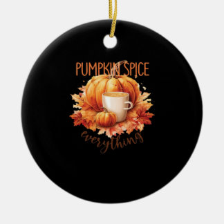Pumpkin Spice Everything Word Art Ceramic Tree Decoration