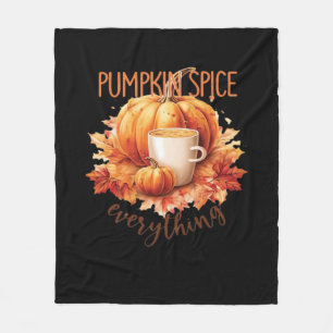 Pumpkin Spice Everything Word Art Fleece Blanket