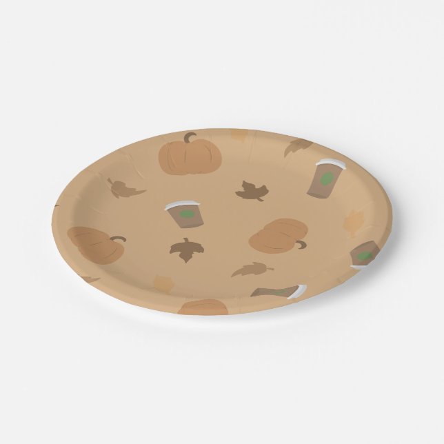 Pumpkin Spice/Fall Paper Plates  (Angled)