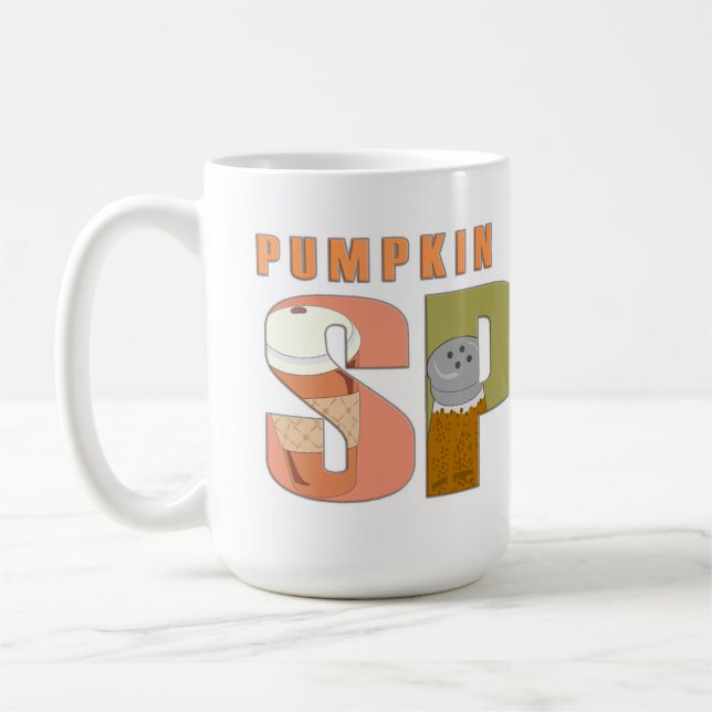 Pumpkin Spice Fall Season Logo Wordy Coffee Mug (Left)