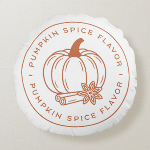 Pumpkin spice flavour cosy fall season aesthetic round cushion