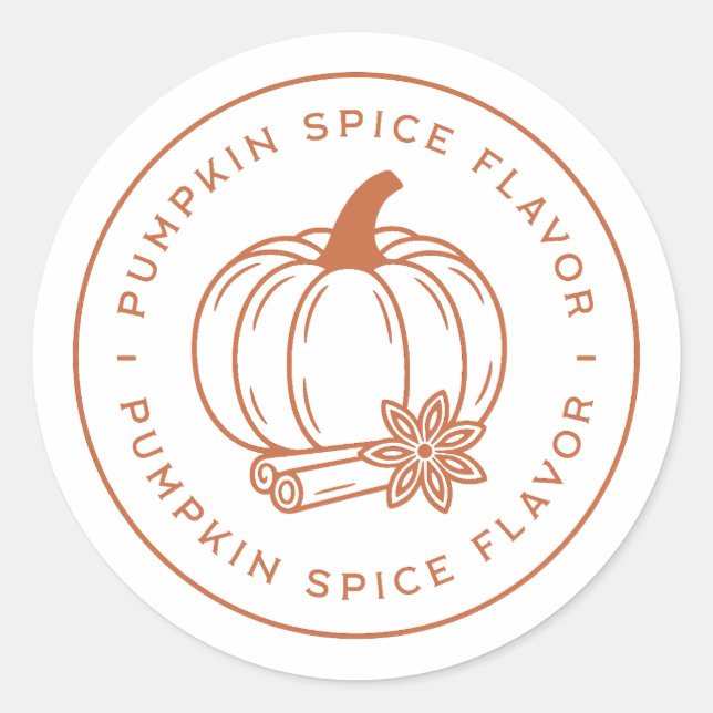 Pumpkin spice flavour flavouring classic round sticker (Front)