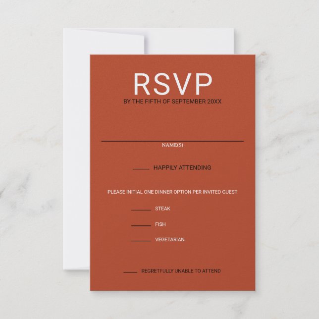 Pumpkin Spice Food Choices RSVP Card (Front)