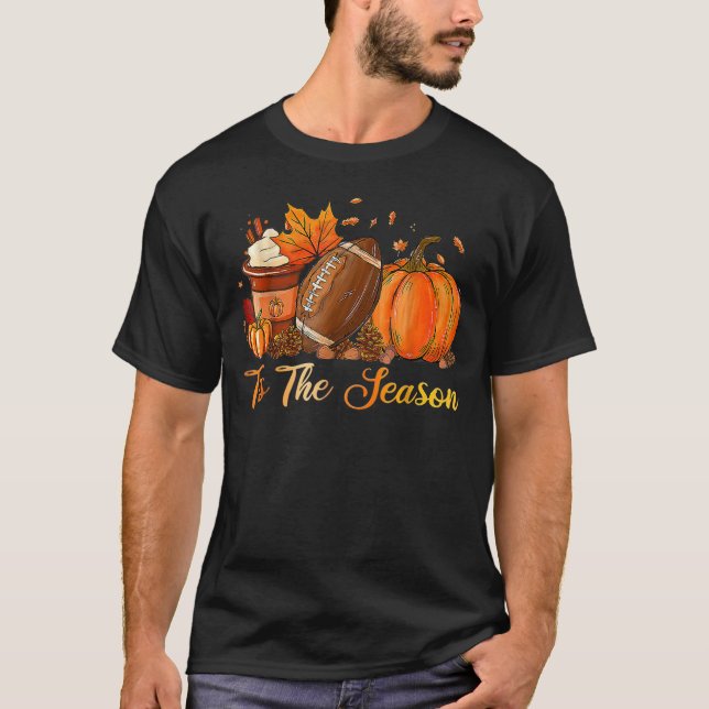 Pumpkin Spice Football Fall T-Shirt (Front)