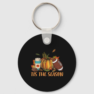 Pumpkin Spice Football Tis The Season Fall Thanksg Key Ring
