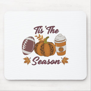Pumpkin Spice Footbyll Tis The Season Fall Thanksg Mouse Mat