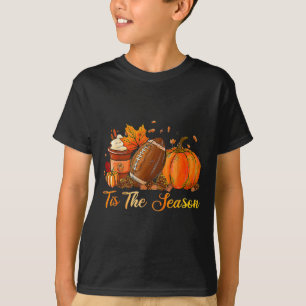 Pumpkin Spice Footbyll Tis The Season Fall Thanksg T-Shirt