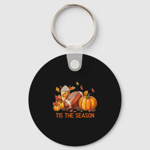 Pumpkin Spice Footll Tis The Season Fall Thanksgiv Key Ring