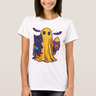 Pumpkin Spice Ghost PNG｜fall catful｜fall cat png｜g T-Shirt