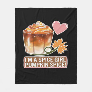 Pumpkin Spice Girl Fall Latte Sticker Fleece Blanket