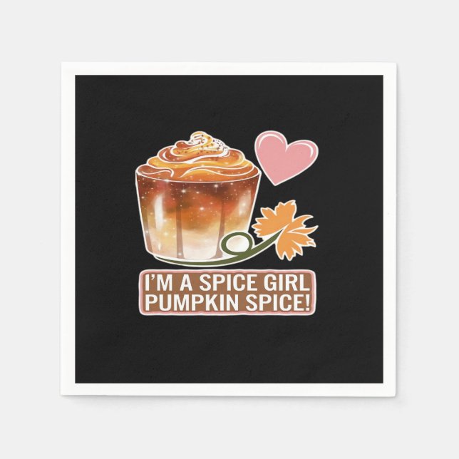Pumpkin Spice Girl Fall Latte Sticker Napkin (Front)