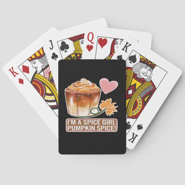 Pumpkin Spice Girl Fall Latte Sticker Playing Cards (Back)