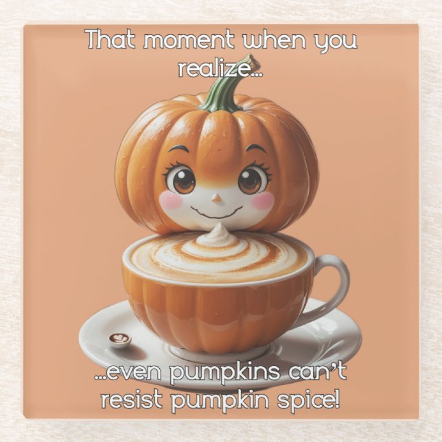 Pumpkin Spice Glass Coaster (Front)