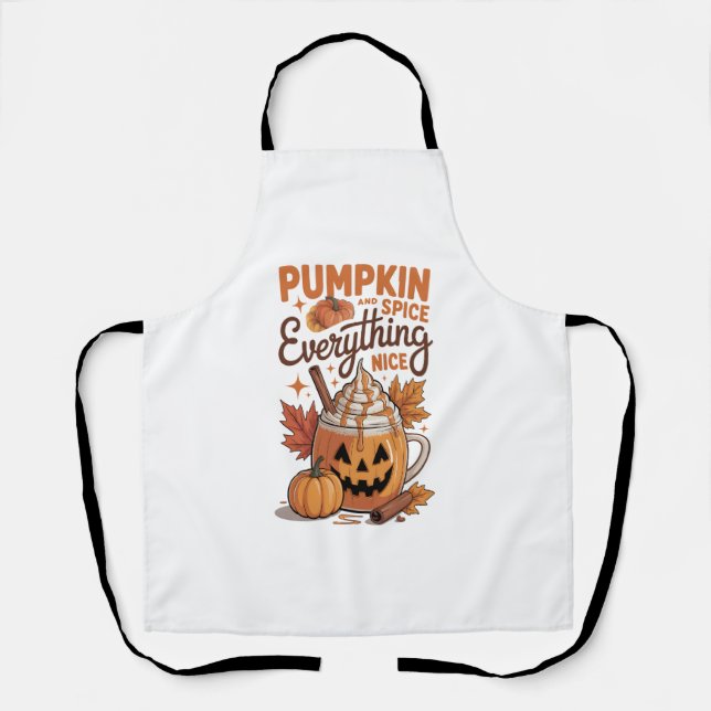 Pumpkin Spice Halloween Apron (Front)