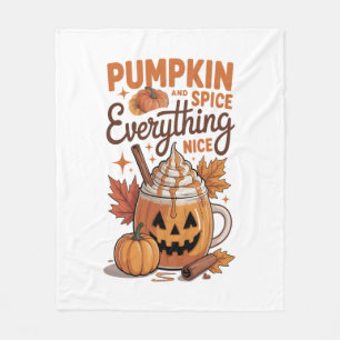 Pumpkin Spice Halloween Fleece Blanket