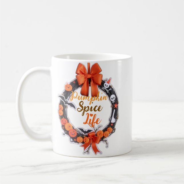 Pumpkin Spice & Halloween Vibes Mug (Left)