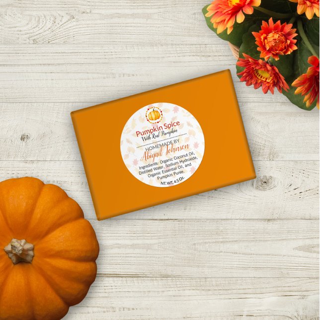 Pumpkin Spice Handmade Homemade Bath & Body Label (Creator Uploaded)