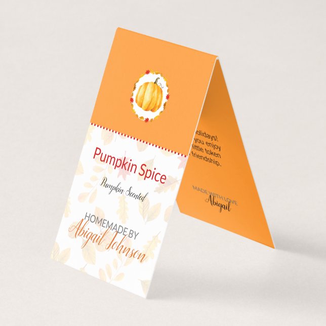 Pumpkin Spice Homemade Bath & Body Label | Tag (Front)