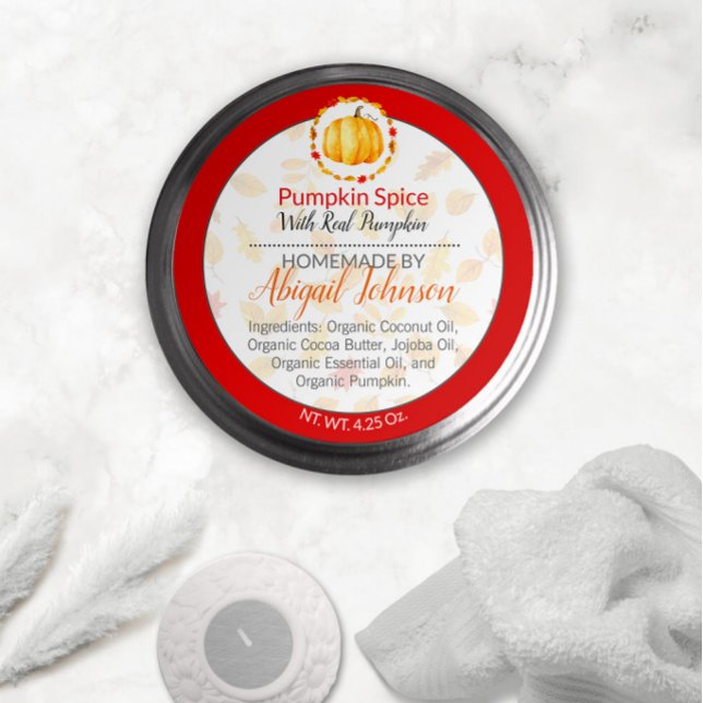 Pumpkin Spice Homemade Body Butter or Jelly Label (Creator Uploaded)