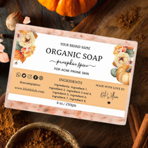 Pumpkin spice Homemade Soap Label Rectangle